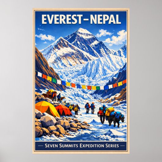 Mount Everest Nepal - Vintage Poster (Vorne)