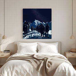 Mount Everest Night Caravan Luxury Canvas Art Leinwanddruck