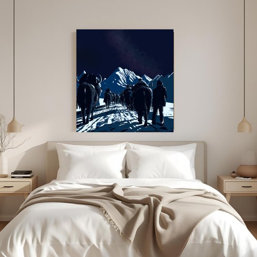 Mount Everest Night Caravan Luxury Canvas Art Leinwanddruck