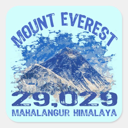 Mount Everest Quadratischer Aufkleber (Vorderseite)
