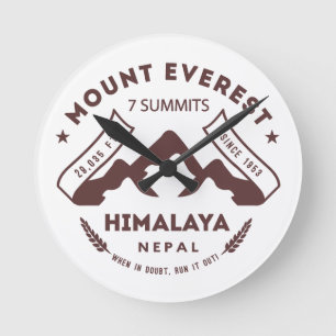 Mount Everest Runde Wanduhr