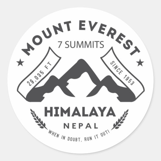 Mount Everest Runder Aufkleber (Vorderseite)
