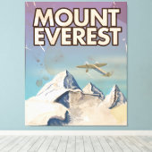 Mount Everest Vintage Reiseposter Leinwanddruck (Insitu (Holzboden))