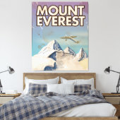 Mount Everest Vintage Reiseposter Leinwanddruck (Insitu (Schlafzimmer))