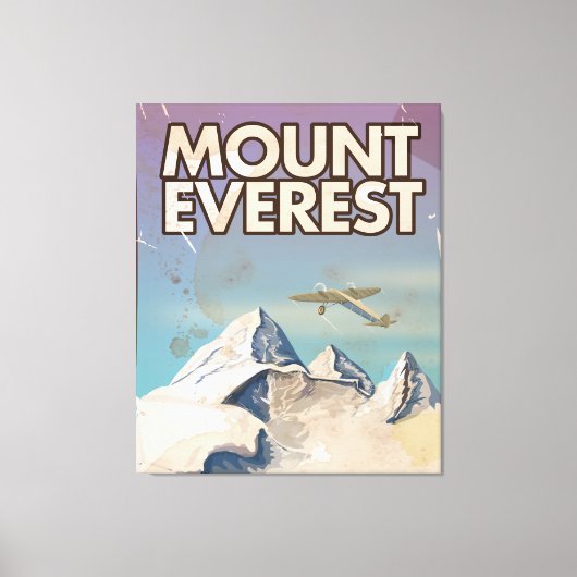 Mount Everest Vintage Reiseposter Leinwanddruck (Vorderseite)