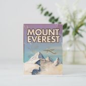 Mount Everest Vintage Reiseposter Postkarte (Stehend Vorderseite)