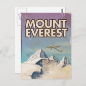 Mount Everest Vintage Reiseposter Postkarte (Vorne/Hinten)