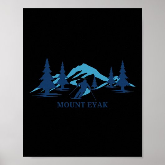 Mount Eyak Alaska Ski Resort Skiing Skier Poster (Vorne)
