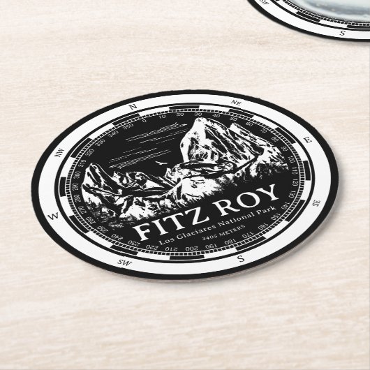 Mount Fitz Roy - Cerro Chaltén Südamerika Runder Pappuntersetzer (Angewinkelt)