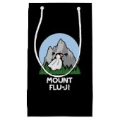 Mount Flu-ji Funny Mountain Pun Dark BG Kleine Geschenktüte (Vorderseite)