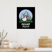 Mount Flu-ji Funny Mountain Pun Dark BG Poster (Küche)