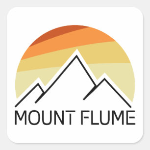 Mount Flume New Hampshire Retro Quadratischer Aufkleber