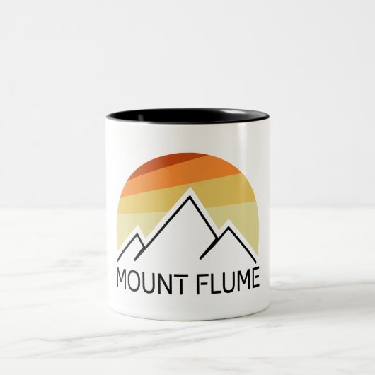 Mount Flume New Hampshire Retro Zweifarbige Tasse (Mittel)