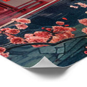 Mount Fuji and Pagoda – Classic Japanese Landscape Poster (Ecke)