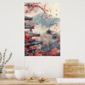 Mount Fuji and Pagoda – Classic Japanese Landscape Poster (Küche)