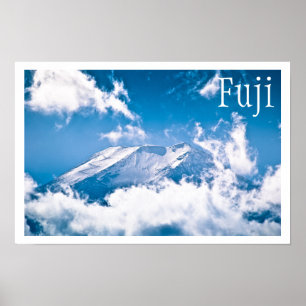 Mount Fuji, Blauer Himmel, Wolken, Japan Poster