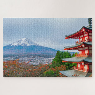 Mount Fuji Chureito Pagoda Japan Reise Landschaft Puzzle