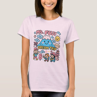 Mount Fuji Dream Trip – Playful Japan Food Doodle T-Shirt
