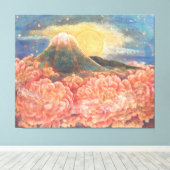 Mount Fuji Dreamscape: Ethereal Canvas Print Leinwanddruck (Insitu (Holzboden))