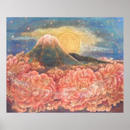 Mount Fuji Dreamscape: Luminous Poster Print (Vorne)