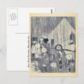 Mount Fuji durch Regentropfen von Katsushika, Hoku Postkarte (Vorne/Hinten)