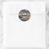Mount Fuji Fujisan Runder Aufkleber (Tasche)