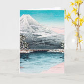 Mount Fuji Happy Holidays Karte (Gelbe Blume)