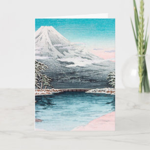 Mount Fuji Happy Holidays Karte