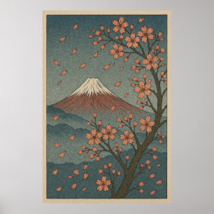 Mount Fuji im Frühling: Kirschblüten Serenität Poster