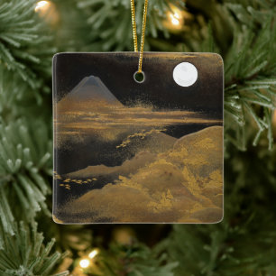 Mount Fuji im Mondlicht - hell: Keramikornament
