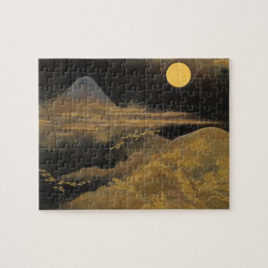 Mount Fuji im Mondschein - Golden Puzzle (Horizontal)