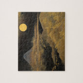 Mount Fuji im Mondschein - Golden Puzzle (Vertikal)