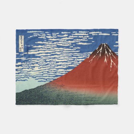 Mount Fuji in Clear Weather (Red Fuji) (Hokusai) Fleecedecke (Vorderseite (Horizontal))
