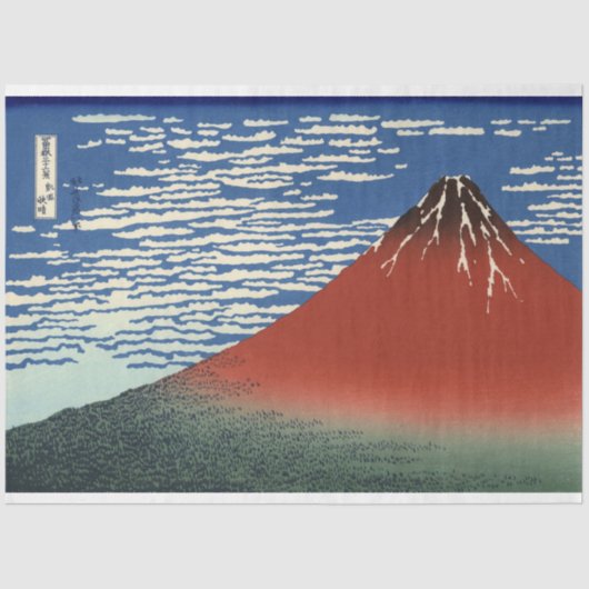 Mount Fuji in Clear Weather (Red Fuji) (Hokusai) Seidenpapier (Vorderseite)