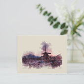 Mount Fuji, Japan, Aquarell, Postkarte (Stehend Vorderseite)