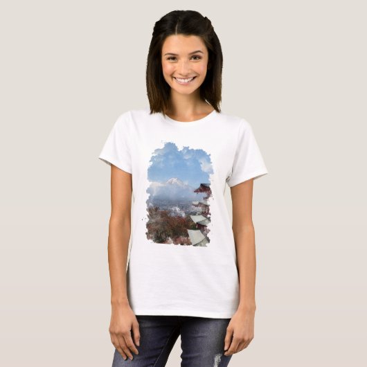 Mount Fuji Japan Art T - Shirt (Vorne ganz)
