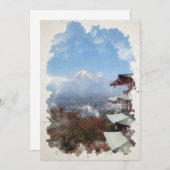 Mount Fuji Japan Art T - Shirt Save The Date (Vorne/Hinten)