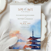 Mount Fuji Japan Chuerito Pagoda Save the Date Einladung