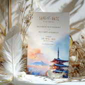 Mount Fuji Japan Chuerito Pagoda Save the Date Einladung