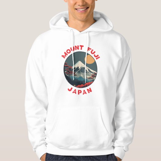 Mount Fuji Japan Distressed Circle Hoodie (Vorderseite)