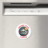 Mount Fuji Japan Distressed Circle Magnet (In Situ (Geschirrspüler))