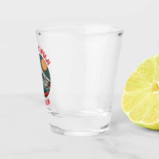 Mount Fuji Japan Distressed Circle Schnapsglas (Rechts)