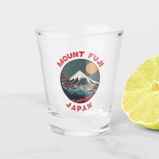 Mount Fuji Japan Distressed Circle Schnapsglas (Vorderseite)