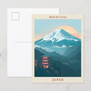 Mount Fuji Japan Elegante Vintage Reise Postkarte