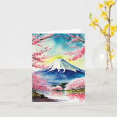 Mount Fuji Japan Karte (Gelbe Blume)