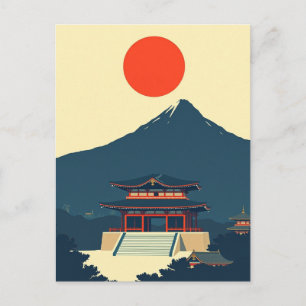 Mount Fuji Japan Minimalist Retro Postkarte