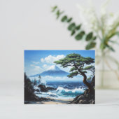Mount Fuji Japan Ocean View Gemälde Postkarte (Stehend Vorderseite)