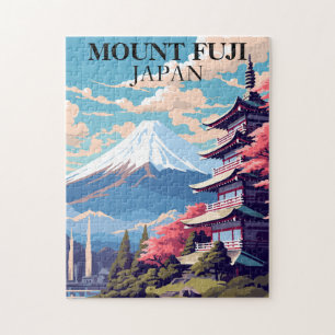 Mount Fuji Japan Puzzle Vintage Reise