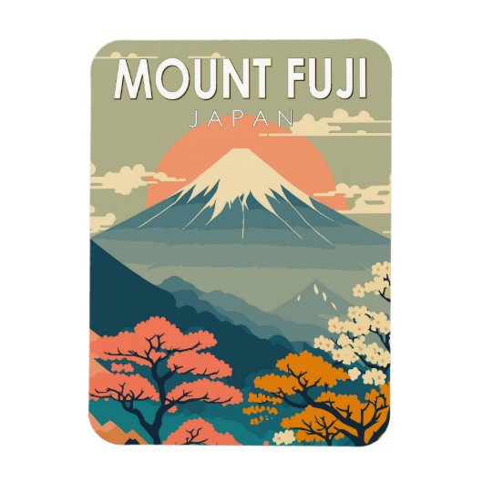 Mount Fuji Japan Reisen Kunst Vintag Magnet (Vertikal)