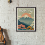 Mount Fuji Japan Reisen Kunst Vintag Poster<br><div class="desc">Fuji im Vektorgrafik-Stil. Der Fuji ist ein aktiver Vulkan,  der höchste Gipfel des Landes und gilt als einer der drei heiligen Berge Japans.</div>